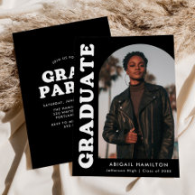 Offset Arch Black Photo Graduation Party