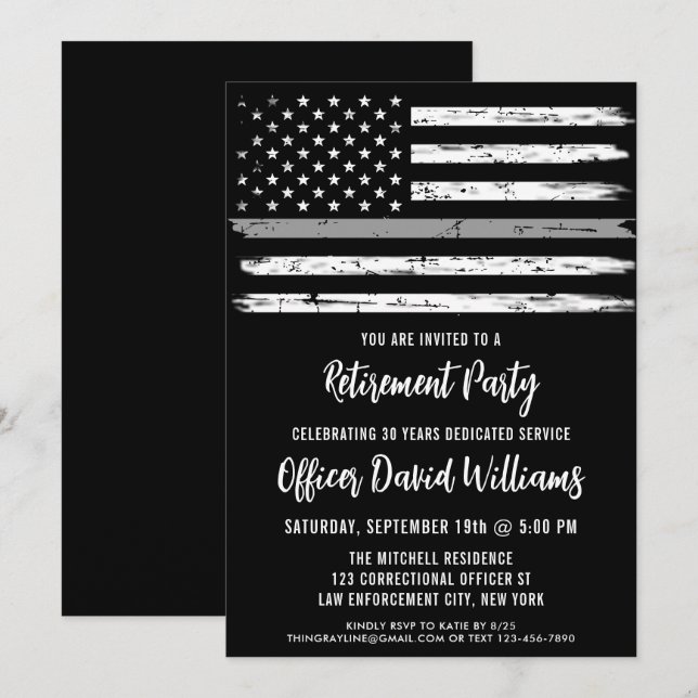 Invitación Oficial Correctivo Jubilado de la Bandera American (Anverso / Reverso)