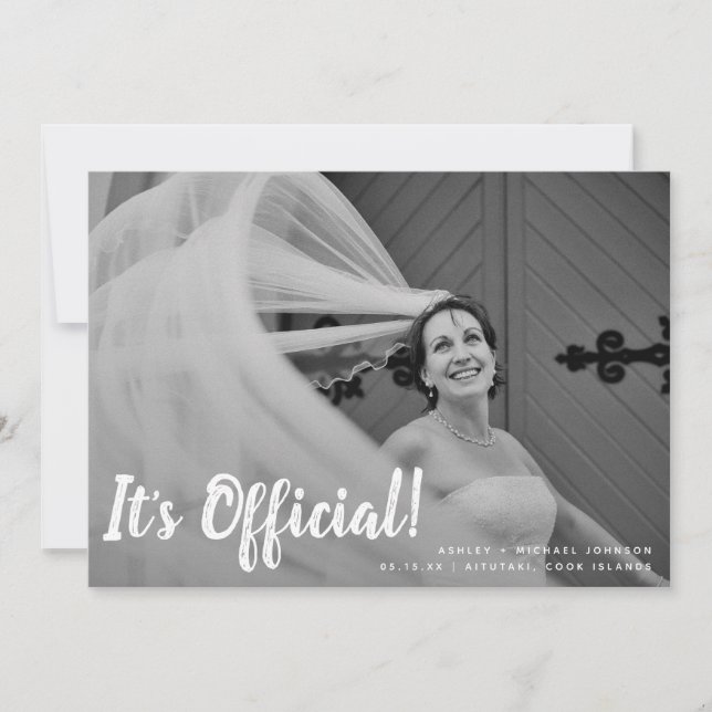 Invitación oficial de 2 Bodas de fotografía (Anverso)