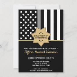 Invitación Oficial de corrección Graduación Línea delgada de