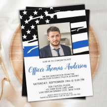 Oficial de graduación de policía Foto Línea Azul d