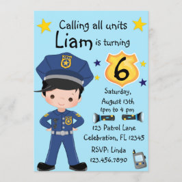 Invitación Oficial de policía de niños Cumpleaños