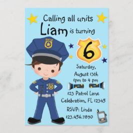 Invitación Oficial de policía de niños Cumpleaños