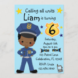 Invitación Oficial de policía de niños Cumpleaños