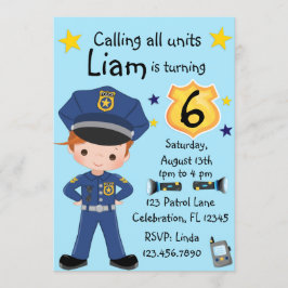 Invitación Oficial de policía de niños Cumpleaños