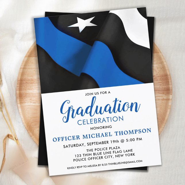 Invitación Oficial de policía Graduación de bandera delgada d (Subido por el creador)