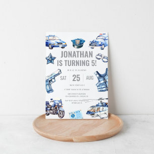 Invitación Oficial de policía hombres temática 5º partido de 