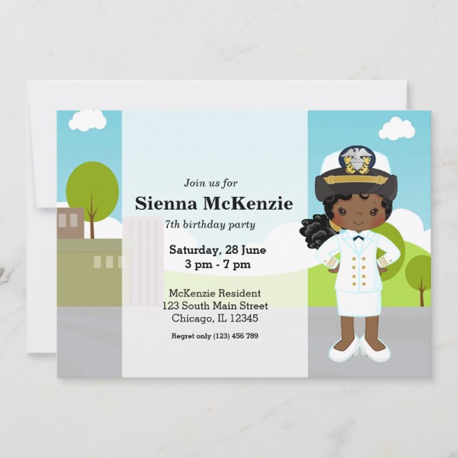 Invitación Oficial de uniforme de la marina (Anverso)