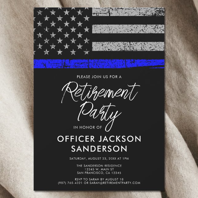 Invitación Oficial encargado de hacer cumplir la ley del Fies (Police Officer Law Enforcement Retirement Party Invitation)