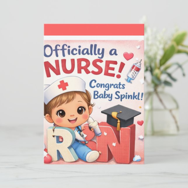 Invitación Oficialmente una Enfermera para Baby Sp (Anverso de pie)