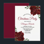 Invitación Oficina de la Rosa Roja de Borgoña Fiesta de Navid<br><div class="desc">Fiesta de cena Navidades de la Rosa Roja de Borgoña Invitar a Personalizares a cambiar a Fiestas de Office etc o Navidades Almuerzo Ver colección coincidente en tienda</div>