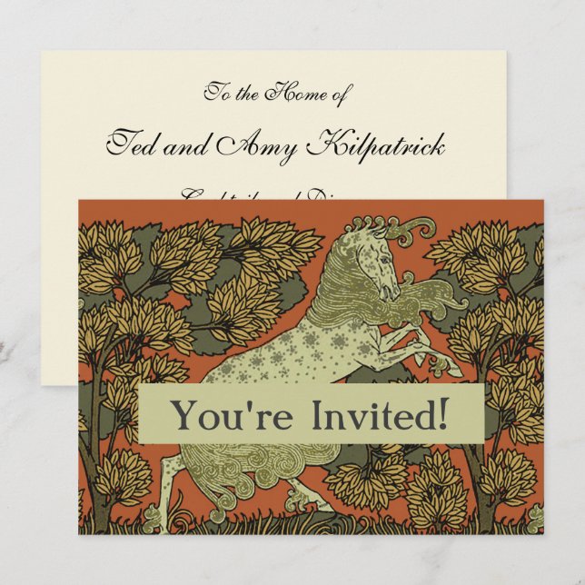 Invitación Oficios de arte medieval Art Nouveau (Anverso / Reverso)