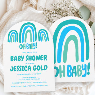 Invitación OH Arco de PERSONALIZADO arcoiris azul dulce BABY 