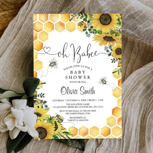 Invitación Oh BaBee Baby Shower neutral de género (Subido por el creador)