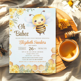 Invitación Oh Babee, Baby shower with Cute Wild bee