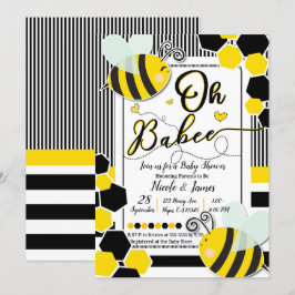 Invitación Oh BaBEE Bee Fiesta de Bebé Baby Shower Blanco