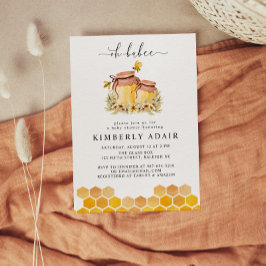 Invitación Oh Babee Color Amarillo Bumble Bee Floral