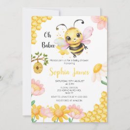 Invitación Oh Babee Honey bee Chica Baby Shower