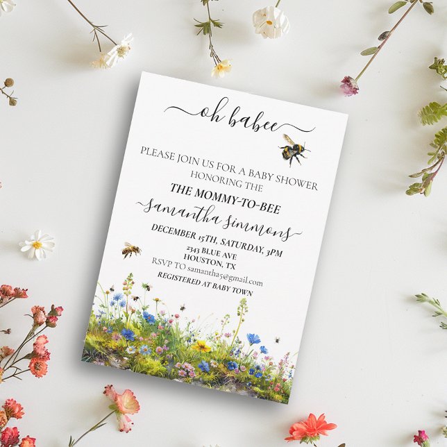 Invitación Oh Babee Mommy to Bee Baby Shower (Subido por el creador)