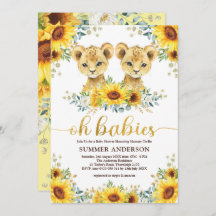 Oh Babies | Baby Shower de girasoles gemelos leone