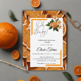 Invitación Oh Baby A Un Pequeño Naranja Citrus Baby Shower
