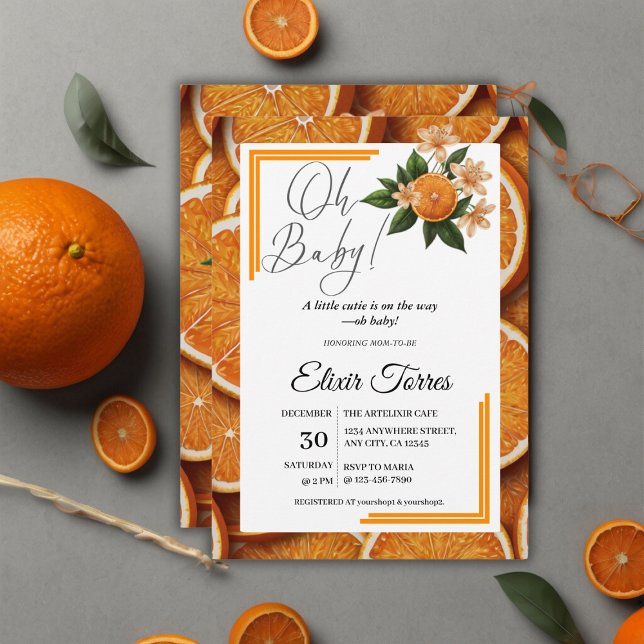 Invitación Oh Baby A Un Pequeño Naranja Citrus Baby Shower (Subido por el creador)