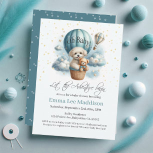 Invitación Oh Baby Adventure empieza a cachorrar en globo aer