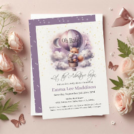 Invitación Oh Baby Adventure espera a Fox en globo de aire ca