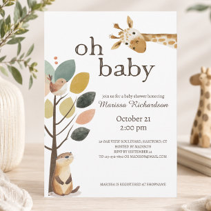 Invitación Oh Baby Animales de Safari Baby Shower