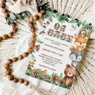 Invitación Oh Baby Animales del Bosque Baby Shower