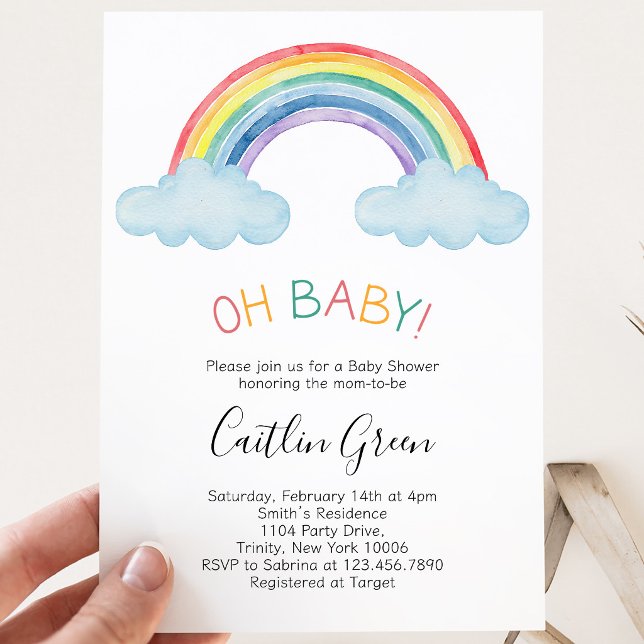 Invitación Oh Baby Arcoíris Baby Shower (Subido por el creador)