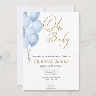 Invitación Oh Baby- Baby shower de globos