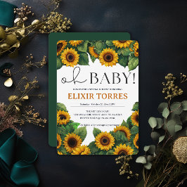 Invitación "Oh Baby" Baby Shower elegante y moderno