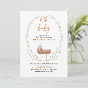 Invitación Oh Baby, Baby shower, Género neutral