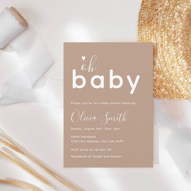 Invitación Oh Baby Beige ducha (Subido por el creador)