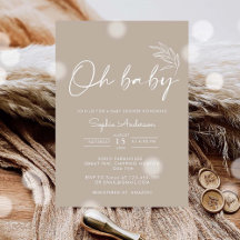 Oh Baby Beige Género Neutral Baby Shower moderno