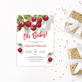 Invitación Oh Baby Berry Sweet Cherry Baby Shower