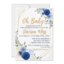 Oh Baby Blue Floral Baby Shower