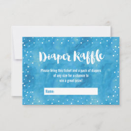Invitación Oh Baby Blue Watercolor Baby Shower Diaper Raffle