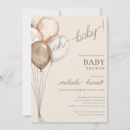Invitación Oh Baby Boho Balloon Gender Neutral Baby Shower
