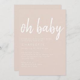 Invitación Oh Baby Boho Beige Género Neutral Baby Shower Inv