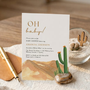 Invitación Oh Baby Boho Desierto del Suroeste Cactus Baby Sho