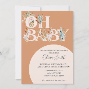Invitación OH BABY Boho Floral Baby Shower