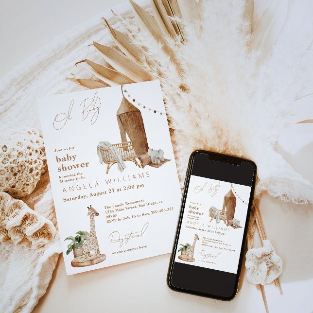 Invitación Oh Baby Boho Moderno Gender Neutral Baby Shower (Subido por el creador)