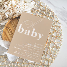 Invitación Oh Baby Boho Moderno Simple Baby Shower