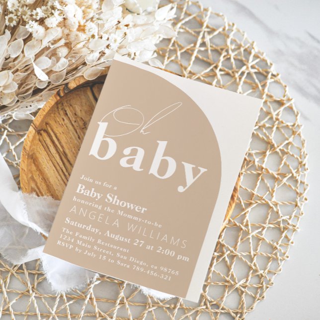 Invitación Oh Baby Boho Moderno Simple Baby Shower (Subido por el creador)