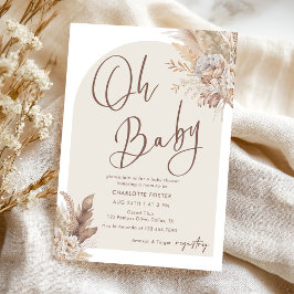 Invitación Oh Baby Boho Pampas Grass Neutral Baby Shower