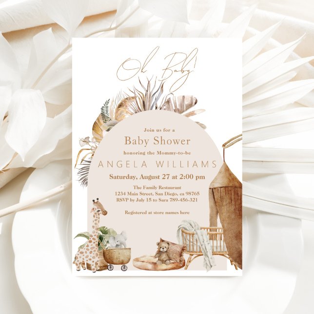 Invitación Oh Baby Boho Safari Nursery Neutral Baby Shower (Subido por el creador)
