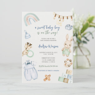 Invitación Oh Baby Boy Boho Shower