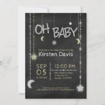 Oh Baby Boy Chica Chalkboard Moon Stars Baby Showe